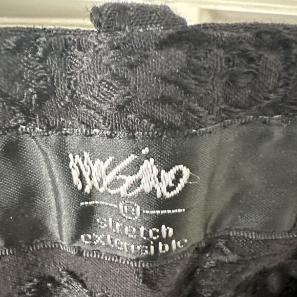 NWT Mossimo Pants Women's 8 Black Jacquard Cropped Mid-Rise - Picture 4 of 10